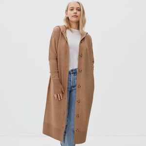 Everlane- Wool Long Open Cardigan- “The Cozy-Stretch Duster”- Large- Tan